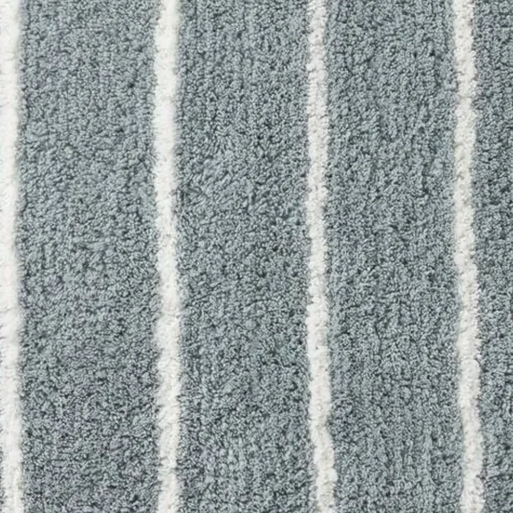 The Company Store Plush Spa Stripe Bath Rug | Dark Seaspray 21x34 New